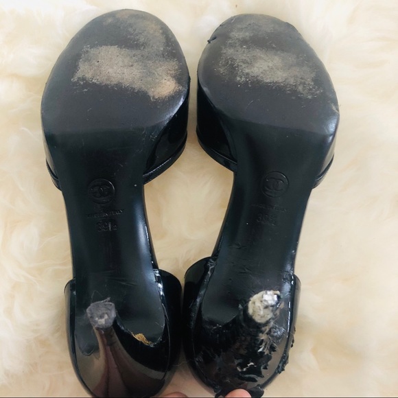 Classic Chanel Parent Leather Heels fits sz 8.5 - Picture 6 of 6